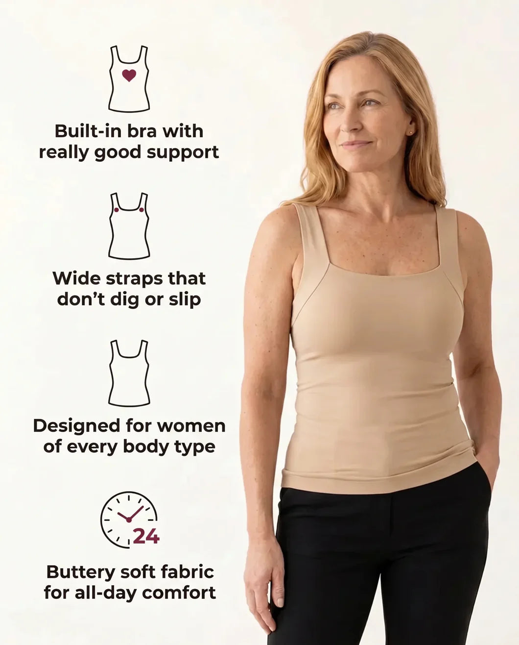 Koforto Built-In Bra Comfort Shaper Tank